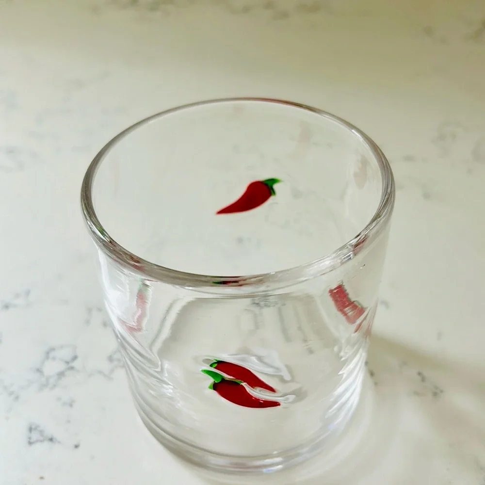 Crate&Barrel Chili Pepper Icon Double Old-Fashioned Glass